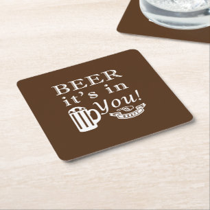 Porta-copo De Papel Quadrado Cerveja Está em Você B