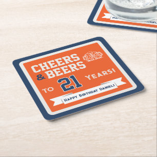 Porta-copo De Papel Quadrado Cervejas com Tema Esportivo e Brindes de Aniversár