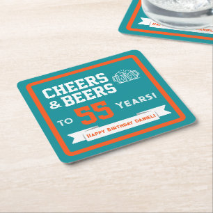 Porta-copo De Papel Quadrado Cervejas com Tema Esportivo e Festa de Aniversário
