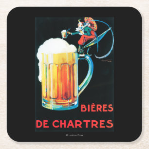 Porta-copo De Papel Quadrado Cervejas do poster do promocional de Chartres