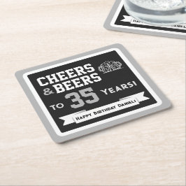 Porta-copo De Papel Quadrado Cervejas e Aplausos com Tema Esportivo Festa de An