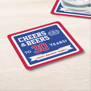 Porta-copo De Papel Quadrado Cervejas e Aplausos com Tema Esportivo Festa de An