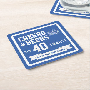 Porta-copo De Papel Quadrado Cervejas e Aplausos com Tema Esportivo Festa de An