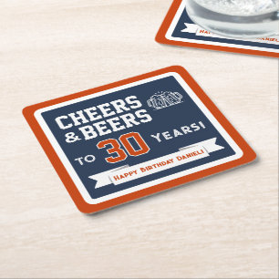 Porta-copo De Papel Quadrado Cervejas e Aplausos com Tema Esportivo para Festa