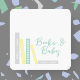 Porta-copo De Papel Quadrado Chá de Bebê de Livros