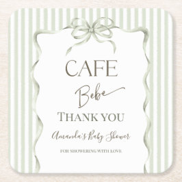 Porta-copo De Papel Quadrado Chá de Bebê Retro Café Bebe com Arco Neutro