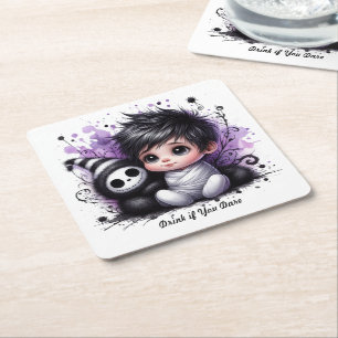 Porta-copo De Papel Quadrado Chá de Bebê Temático de Halloween – Bebê Gótico Ro