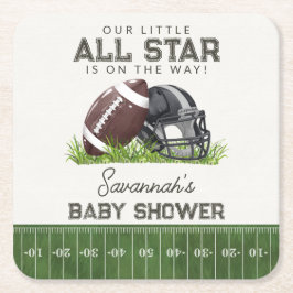 Porta-copo De Papel Quadrado Chá de Bebê Touchdown Estrela de Futebol Infantil