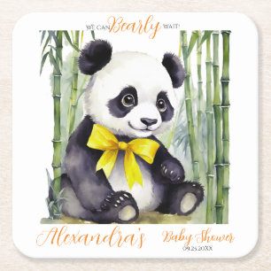 Porta-copo De Papel Quadrado Chá de fraldas Baby Panda