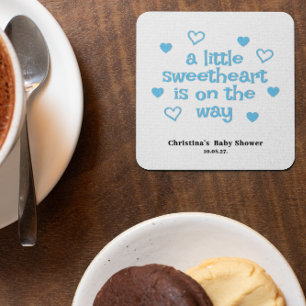 Porta-copo De Papel Quadrado Chá de fraldas Blue Boy