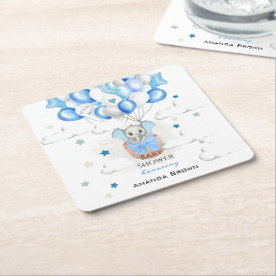 Porta-copo De Papel Quadrado Chá de fraldas Bonito de Elefante para Bebês Balõe