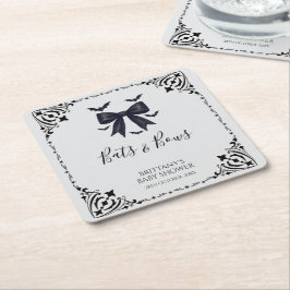 Porta-copo De Papel Quadrado Chá de fraldas de Dia das Bruxas de Bats e Arcos