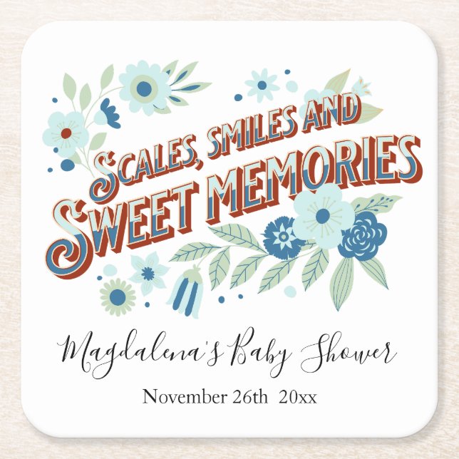 Porta-copo De Papel Quadrado Chá de fraldas de Dragões Verde Azul Turquesa (Frente)