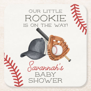 Porta-copo De Papel Quadrado Chá de fraldas de Execução do Baseball Little Rook
