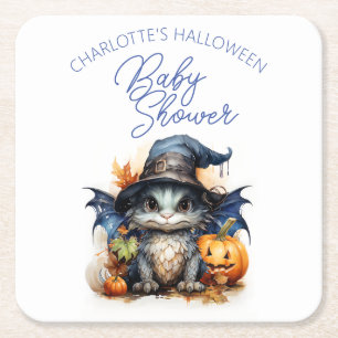 Porta-copo De Papel Quadrado Chá de fraldas De Halloween Do Dragão Bebê Da Aqua