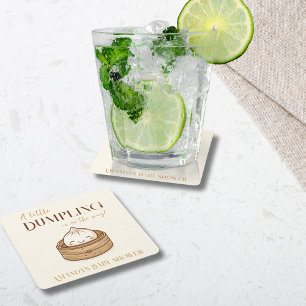 Porta-copo De Papel Quadrado Chá de fraldas de Kawaii, um pequeno Dumpling na Á