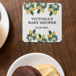 Porta-copo De Papel Quadrado Chá de fraldas de limão