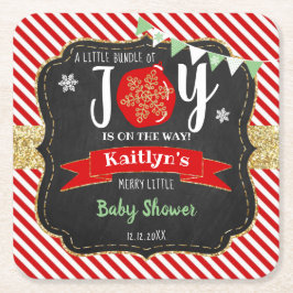 Porta-copo De Papel Quadrado chá de fraldas De Natal "Pequeno Pacote De Alegria