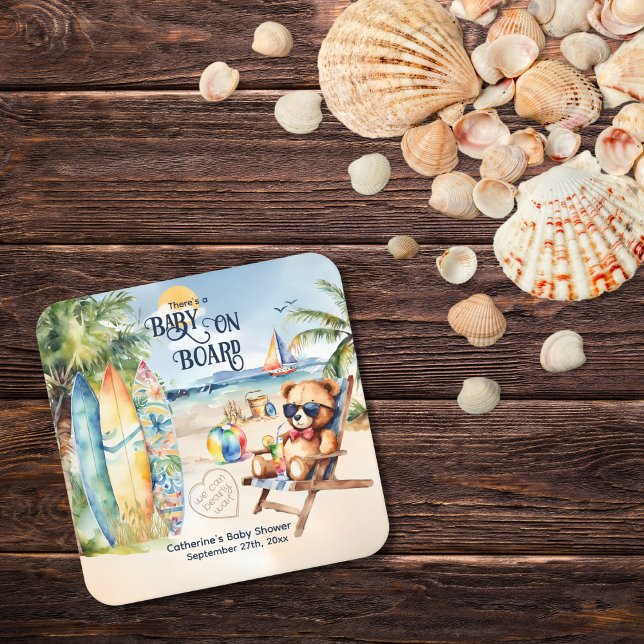 Porta-copo De Papel Quadrado Chá de fraldas Do Urso De Conselho (Criador carregado)