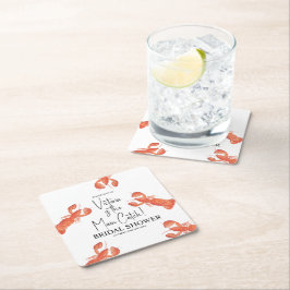 Porta-copo De Papel Quadrado Chá de Noiva Lagostas Aquarela Principal Captura