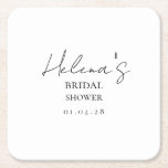 Porta-copo De Papel Quadrado Chá de panela branco preto moderno Porta copos<br><div class="desc">Adicione um detalhe de na moda ao seu chá de panela com estas portas copos modernas em preto e branco. Perfeito para proteger as mesas de mesa e, ao mesmo tempo, aprimorar a decoração, essas portas copos apresentam uma design limpa e minimalista. Personalize com o nome da noiva, a data...</div>