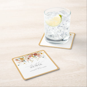 Porta-copo De Papel Quadrado Chá de panela de Aquarela Amarelo Elegante
