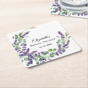 Porta-copo De Papel Quadrado Chá de panela Eucalyptus Lavanda boho personalizad