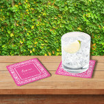 Porta-copo De Papel Quadrado Chá de panela PINK TALAVERA<br><div class="desc">Lindas flores mexicanas do Talavera</div>