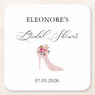 Porta-copo De Papel Quadrado Chá de panela Rosa de Alto Curso