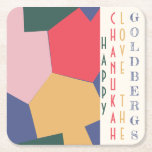 Porta-copo De Papel Quadrado Chanukah Minamalist Dreidels<br><div class="desc">Porta copos de Papel Quadrado do Minamalista Chanukah/Hanukah Dreidels.Tendência de nova porta copos cheia de sonhos coloridos e texto vertical. Comprar um conjunto para si e para o seu anfitrião e/ou presente de anfitrião favoritos. Personalize eliminando o texto e adicionando o seu próprio texto. Use a cor, o tamanho e...</div>