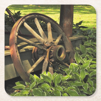 Porta-copo De Papel Quadrado Charme Russo - Fotografia da roda do vagão meteori