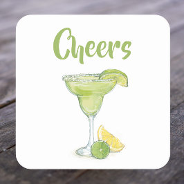 Porta-copo De Papel Quadrado Cheers Watercolor Margarita