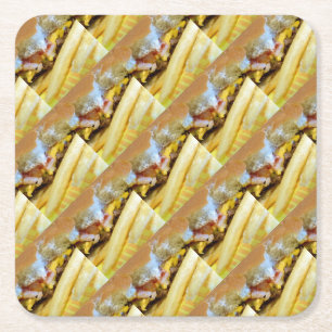 Porta-copo De Papel Quadrado Cheeseburger e Fries