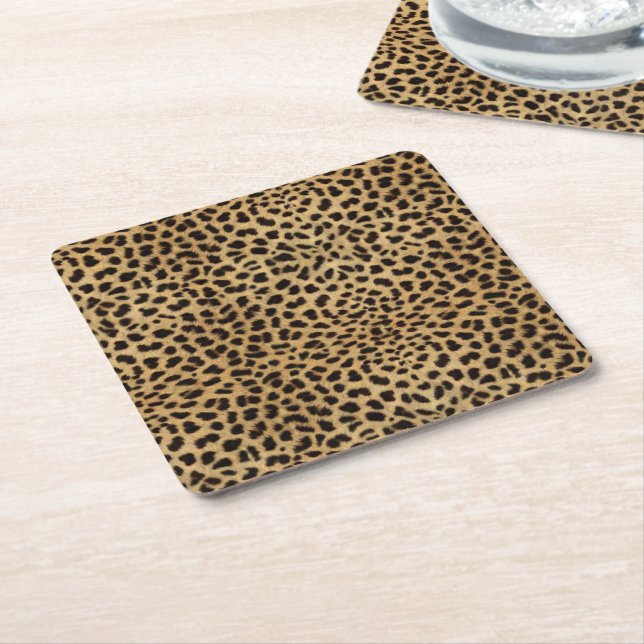 Porta-copo De Papel Quadrado Cheetah Impressão (Inclinado)