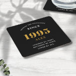 Porta-copo De Papel Quadrado Chic Dourado Elegante Preto do Nome do aniversário<br><div class="desc">Portas copos de papel personalizadas, preto aniversário de 30 anos e Dourado, Premium - Elegância de celebração. Comemore um aniversário de marco com nossas portas copos de papel chic, de qualidade superior e aniversário de 30 anos. Extremamente desenhadas com um esquema impressionante de cor preta e dourada, estas portas copos...</div>