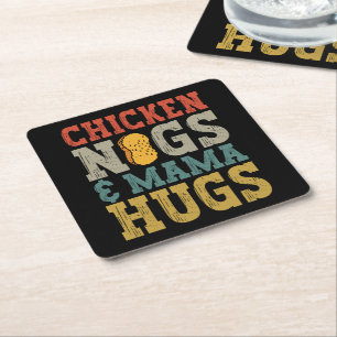 Porta-copo De Papel Quadrado Chicken Nugs e mamãe Hugs Toddler Nugget Lover