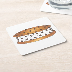 Porta-copo De Papel Quadrado Chipwich Chocolate Chip Cookie Sorvete Sandwich