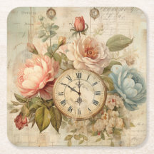 Chique Vintage Blush Blue Rosas Floral