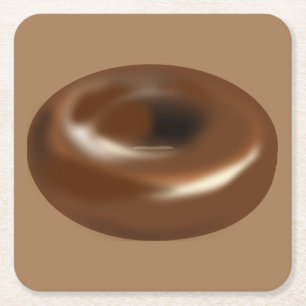 Porta-copo De Papel Quadrado Chocolate Doughnut gostoso