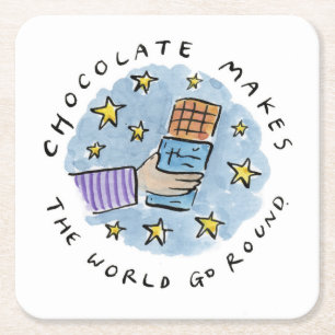 Porta-copo De Papel Quadrado Chocolate faz o mundo girar