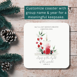 Porta-copo De Papel Quadrado Christian Christmas Scripture Stylish Custom Event