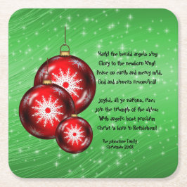 Porta-copo De Papel Quadrado Christmas Carol Lyrics Hark Herald Angels
