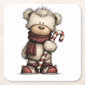 Porta-copo De Papel Quadrado Christmas Clipart Collection | Teddy Bear