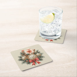 Porta-copo De Papel Quadrado Christmas Panettone Arrangement
