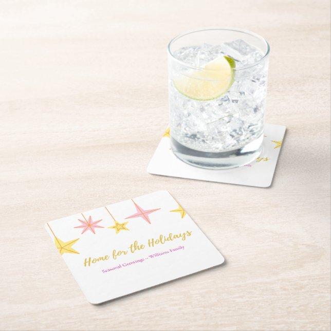 Porta-copo De Papel Quadrado Christmas Paper Napkin with Holiday Motifs (Insitu)