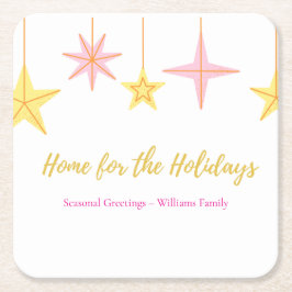 Porta-copo De Papel Quadrado Christmas Paper Napkin with Holiday Motifs