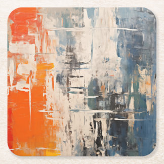 Porta-copo De Papel Quadrado Chromatic Crossroads Abstract Digital Painting