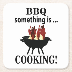 Porta-copo De Papel Quadrado Churrasco Cozinheiro Chef Divertido BBQ