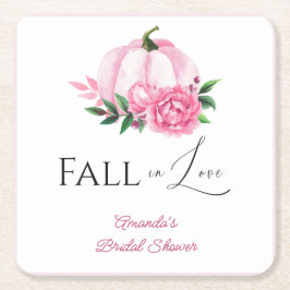 Porta-copo De Papel Quadrado Chuva de Amor Rosa Bege Abóbora Festa de Casamento