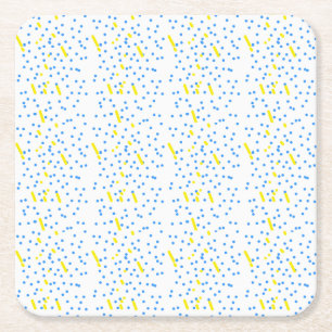 Porta-copo De Papel Quadrado Chuva de Meteoros Pontos Azuis
